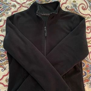 For The Republic Black Zip Front Fleece Jacket